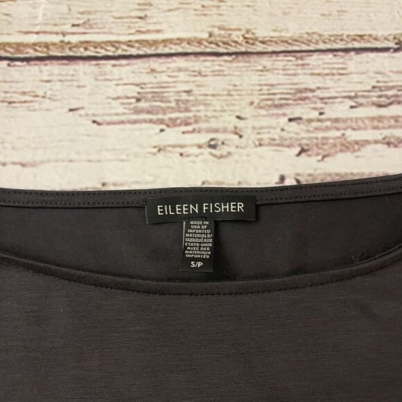 Eileen Fisher Viscose Jersey T-Shirt Dress Women's Size Small Short Sleeve‎ Gray - Picture 3 of 9